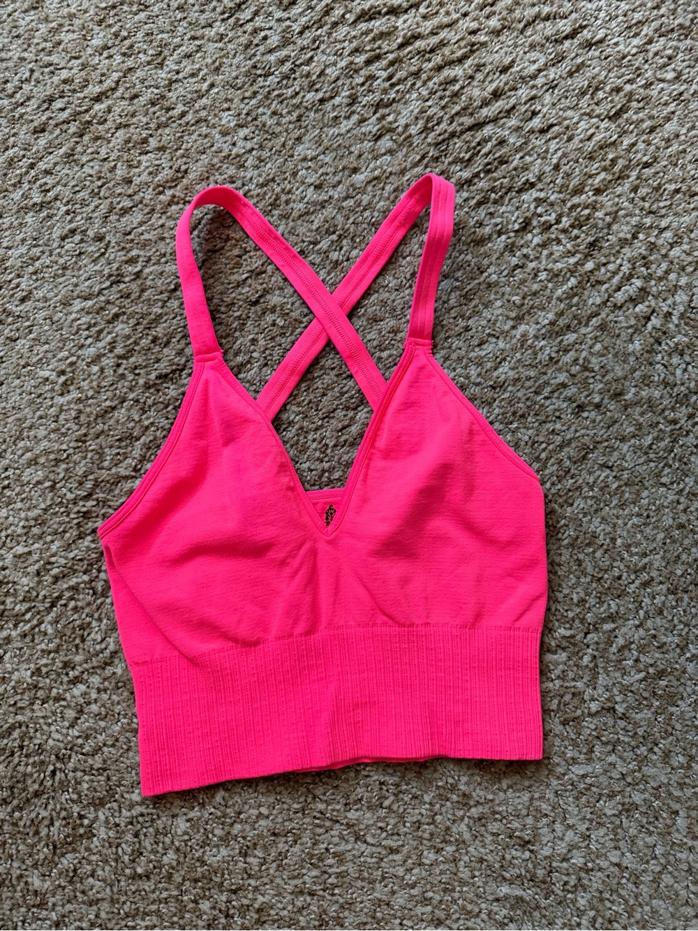 Free People Movement Hot Pink Crossback Cropped Top